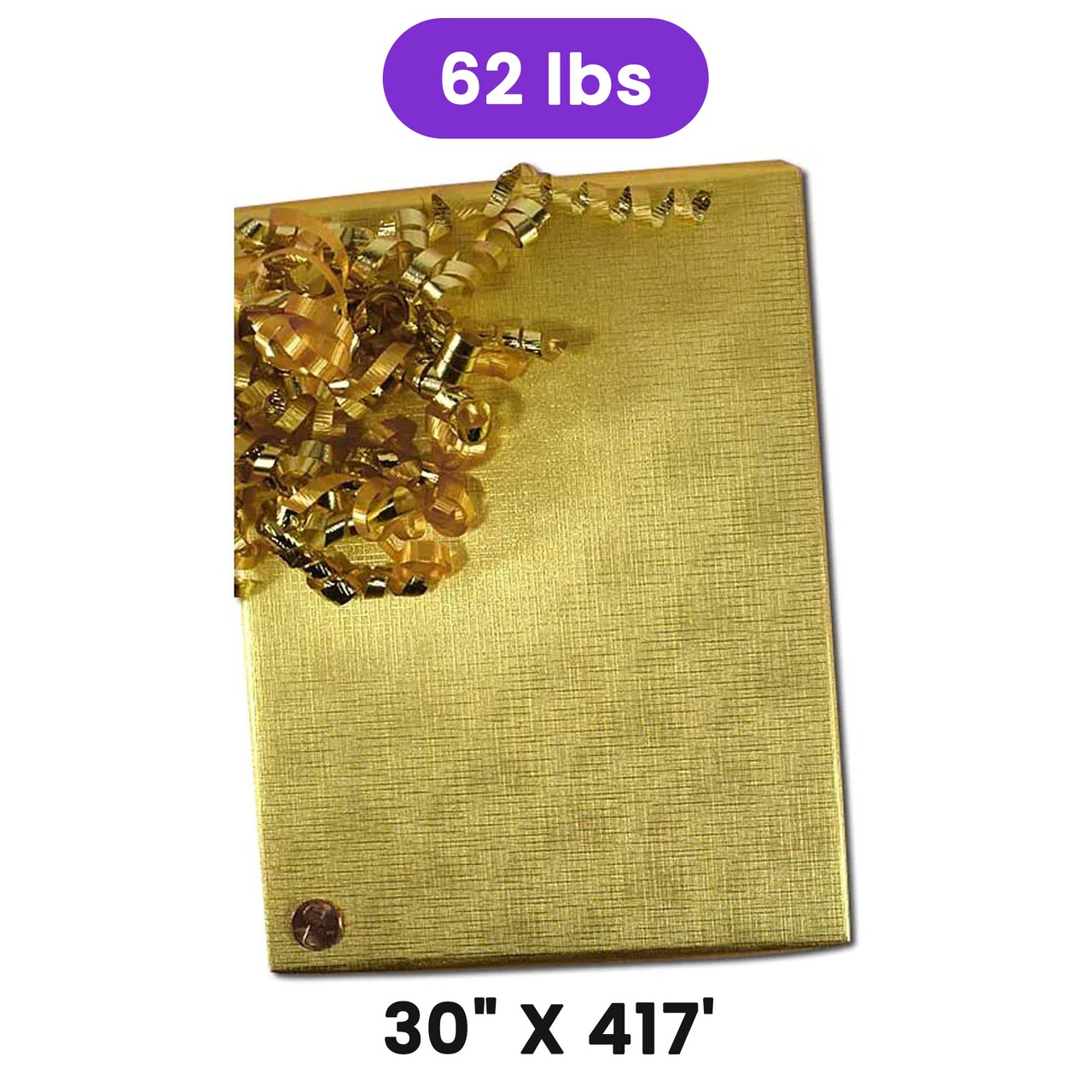 Gold Texture Embossed Metallic Wrapping Paper 30" x 417" Roll